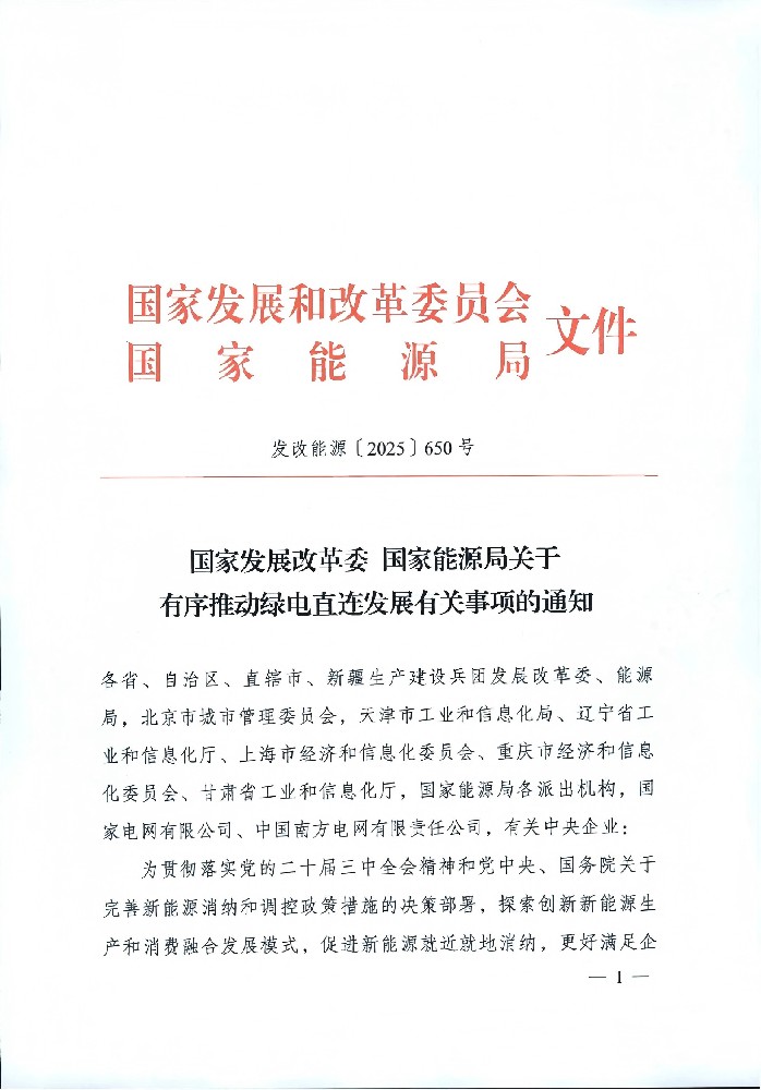 兩部委重磅發(fā)文：推動(dòng)綠電直連 新能源自發(fā)自用不低于60%！